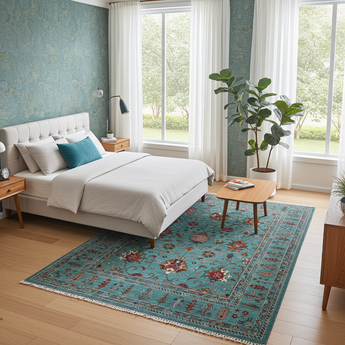 Handknuten Ariana Oriental Ziegler/Kazak rug, 253x174 cm, with intricate geometric patterns on a traditional design.