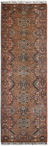 Handwoven Ariana Oriental Ziegler/Kazak rug, 253x81 cm, featuring intricate patterns and traditional craftsmanship by Orientmattor.