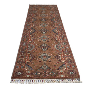 Orientmattor Handknuten Ariana Oriental Ziegler/Kazak rug, 253x81 cm with intricate patterns and vibrant colors.