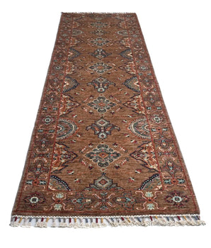 Orientmattor Handknuten Ariana Oriental Ziegler/Kazak rug, 253x81 cm with intricate patterns and vibrant colors.