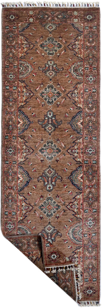 Handwoven Ariana Oriental Ziegler/Kazak rug, 253x81 cm, featuring intricate patterns and rich colors, from Orientmattor.