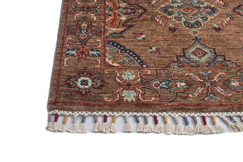 Handwoven Ariana Oriental Ziegler/Kazak rug, 253x81 cm with intricate patterns, by Orientmattor.
