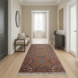 Handwoven Ariana Oriental Ziegler/Kazak rug by Orientmattor, 253 x 83 cm, featuring intricate geometric patterns and rich colors.