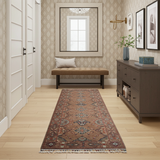Orientmattor Ariana Oriental handwoven Ziegler/Kazak rug, 253x83 cm, featuring intricate traditional patterns.