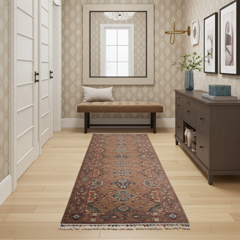 Orientmattor Ariana Oriental handwoven Ziegler/Kazak rug, 253x83 cm, featuring intricate traditional patterns.