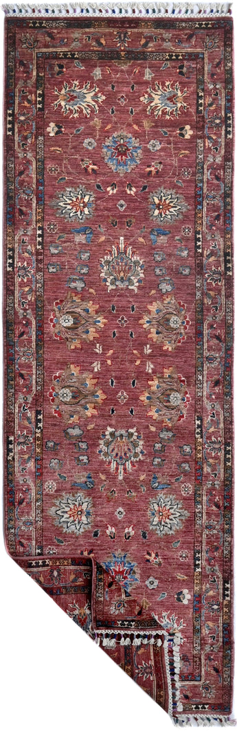Handknuten Ariana Oriental Ziegler/Kazak rug, 265x86 cm, with intricate patterns and vibrant colors, crafted by Orientmattor.
