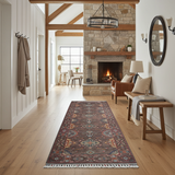 Handwoven Ariana Oriental Ziegler/Kazak rug in natural colors, 275x81 cm, from Orientmattor, showcasing intricate traditional patterns.