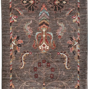 Handknuten Ariana Oriental Ziegler/Kazak rug by Orientmattor, 275x83 cm, detailed woven pattern in warm tones.