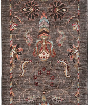 Handknuten Ariana Oriental Ziegler/Kazak rug by Orientmattor, 275x83 cm, detailed woven pattern in warm tones.