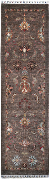 Handknuten Ariana Oriental Ziegler/Kazak rug by Orientmattor, 275x83 cm, detailed woven pattern in warm tones.