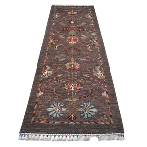 Handwoven Ariana Oriental Ziegler/Kazak rug by Orientmattor, 275 x 83 cm, featuring intricate traditional patterns.