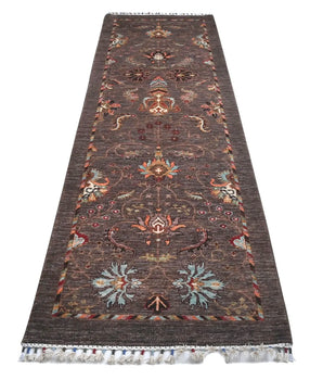 Handwoven Ariana Oriental Ziegler/Kazak rug by Orientmattor, 275 x 83 cm, featuring intricate traditional patterns.