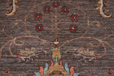 Handwoven Ariana Oriental Ziegler/Kazak rug, 275x83 cm, featuring intricate patterns in warm tones.
