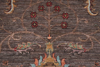 Handwoven Ariana Oriental Ziegler/Kazak rug, 275x83 cm, featuring intricate patterns in warm tones.