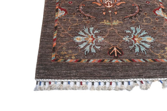 Handwoven Ariana Oriental Ziegler/Kazak rug by Orientmattor, 275 x 83 cm, detailed geometric patterns on a traditional wool surface.