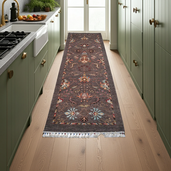 Handwoven Ariana Oriental Ziegler/Kazak rug by Orientmattor, 275x83 cm with intricate traditional patterns.