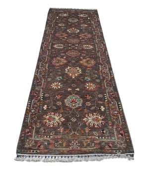 Handwoven Ariana Oriental rug from Orientmattor, Ziegler/Kazak style, 283 x 85 cm with intricate patterns and rich colors.