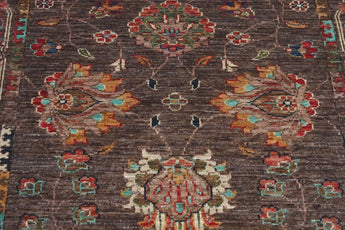Handknuten Ariana Oriental Ziegler/Kazak rug, 283 x 85 cm, with intricate patterns and warm colors, by Orientmattor.