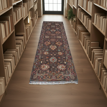 Handwoven Ariana Oriental Ziegler/Kazak rug in natural colors, 283 x 85 cm, by Orientmattor.