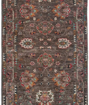 Handwoven Ariana Oriental Ziegler/Kazak rug, 283x89 cm, with intricate patterns and vibrant colors, by Orientmattor.