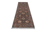 Handwoven Ariana Oriental rug in Ziegler/Kazak style, 283x89 cm by Orientmattor, detailed geometric pattern and rich colors.