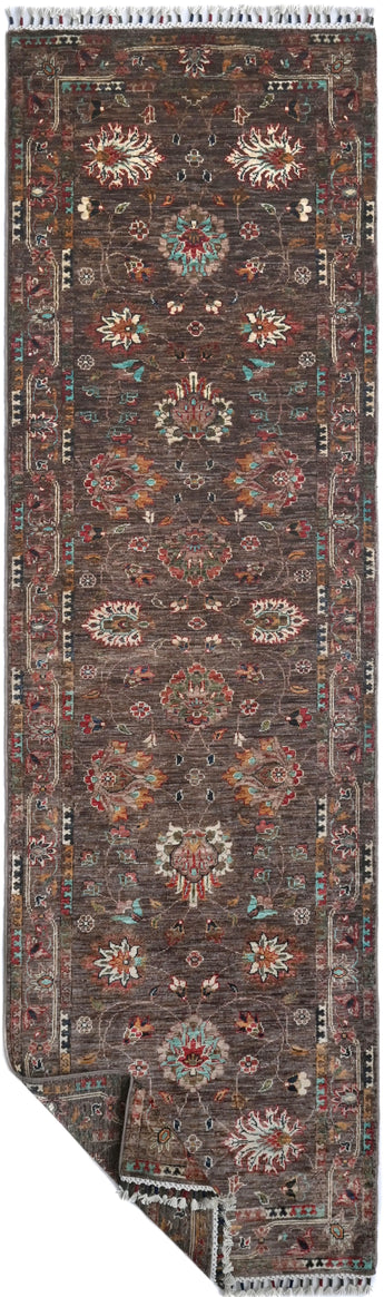 Handwoven Ariana Oriental Ziegler/Kazak rug by Orientmattor, 283 x 89 cm with intricate geometric patterns.