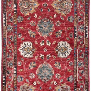 Handknuten Ariana Oriental Ziegler/Kazak rug in natural colors, 288x80 cm, from Orientmattor, detailed woven pattern visible.