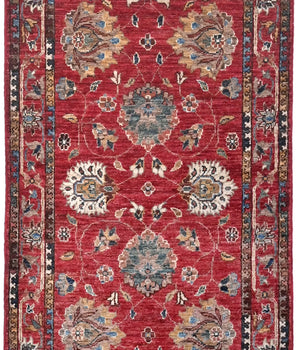Handknuten Ariana Oriental Ziegler/Kazak rug in natural colors, 288x80 cm, from Orientmattor, detailed woven pattern visible.