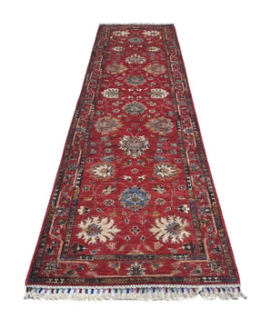 Handknuten Ariana Oriental Ziegler/Kazak rug, 288x80 cm, featuring intricate patterns and vibrant colors, by Orientmattor.