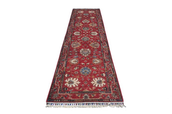 Handknuten Ariana Oriental Ziegler/Kazak rug, 288x80 cm, featuring intricate patterns and vibrant colors, by Orientmattor.
