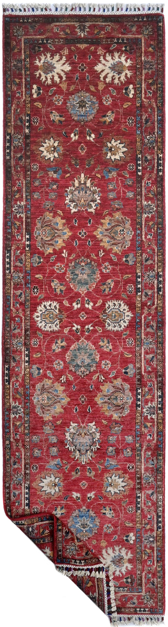 Handknuten Ariana Oriental Ziegler/Kazak rug, 288x80 cm, featuring intricate traditional patterns and rich colors.