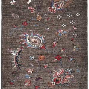 Handknuten Ariana Oriental Ziegler/Kazak rug, 288 x 86 cm, detailed geometric pattern in warm tones.