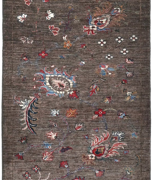 Handknuten Ariana Oriental Ziegler/Kazak rug, 288 x 86 cm, detailed geometric pattern in warm tones.
