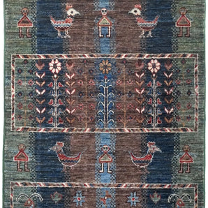 Handknuten Ariana Oriental Ziegler Kazak rug, 290x78 cm, with intricate traditional patterns and vibrant colors.