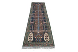 Handknuten Ariana Oriental Ziegler/Kazak rug, 290x78 cm, multicolor, detailed geometric pattern, by Orientmattor.