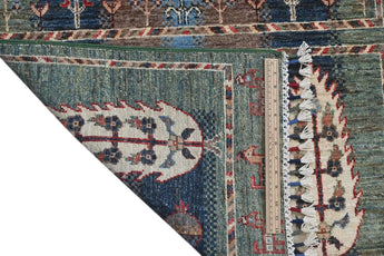 Handknuten Ariana Oriental Ziegler/Kazak rug from Orientmattor, 290x78 cm with intricate patterns and rich colors.