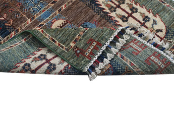 Handwoven Ariana Oriental Ziegler/Kazak rug in natural tones, 290x78 cm, by Orientmattor, showing intricate traditional patterns.