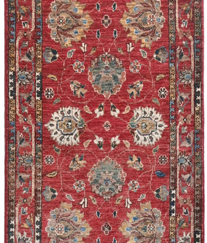 Handwoven Ariana Oriental Ziegler/Kazak rug, 290 x 81 cm, with intricate patterns and rich colors, by Orientmattor.
