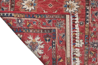 Handknuten Ariana Oriental Ziegler/Kazak rug in beige and red, 290 x 81 cm, by Orientmattor with intricate traditional patterns.