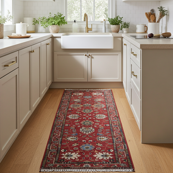 Orientmattor Ariana Oriental handknuten matta in Ziegler/Kazak style, 290 x 81 cm with intricate patterns and rich colors.