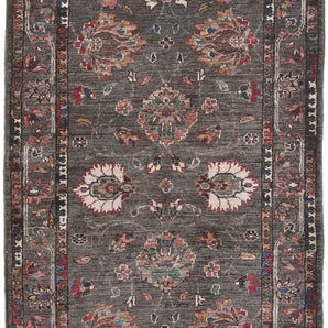Handknuten Ariana Oriental Ziegler/Kazak rug, 301x85 cm, with intricate patterns and rich colors, showcasing traditional craftsmanship.
