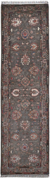 Handknuten Ariana Oriental Ziegler/Kazak rug, 301x85 cm, with intricate patterns and rich colors, showcasing traditional craftsmanship.