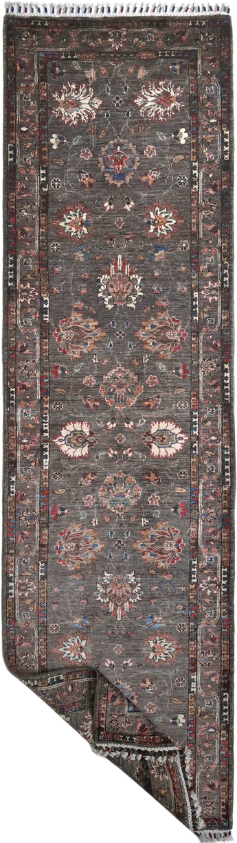 Handknuten Ariana Oriental Ziegler/Kazak rug, 301 x 85 cm, with intricate patterns in warm tones, by Orientmattor.
