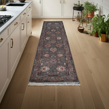 Handwoven Ariana Oriental Ziegler/Kazak rug by Orientmattor, 301 x 85 cm with intricate geometric patterns and rich colors.