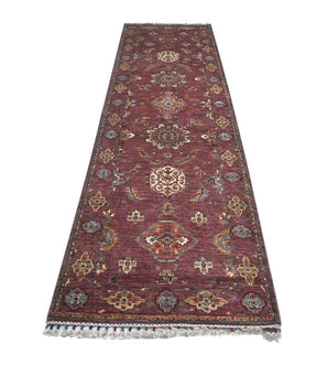 Handwoven Ariana Oriental Ziegler/Kazak rug, 314x85 cm, with intricate patterns and rich colors, by Orientmattor.