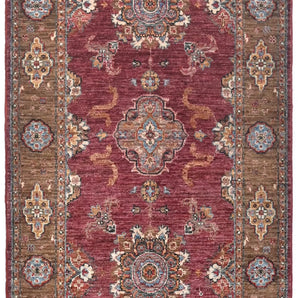 Handwoven Ariana Oriental Ziegler/Kazak rug, 318x86 cm, with intricate traditional patterns and rich colors.