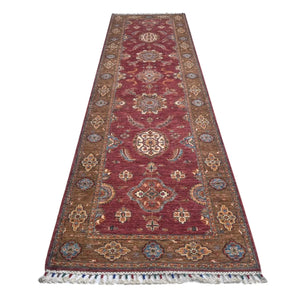 Handknuten Ariana Oriental Ziegler/Kazak rug in beige and brown, 318 x 86 cm, detailed pattern from Orientmattor.
