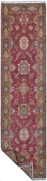 Handwoven Ariana Oriental rug in Ziegler/Kazak style, 318x86 cm, with intricate patterns and rich colors by Orientmattor.
