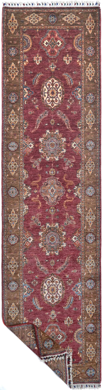 Handwoven Ariana Oriental rug in Ziegler/Kazak style, 318x86 cm, with intricate patterns and rich colors by Orientmattor.