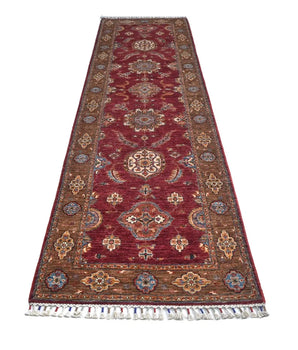 Handknuten Ariana Oriental Ziegler/Kazak rug, 319x81 cm, with intricate patterns and rich colors, crafted by Orientmattor.